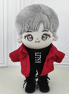 现货娃衣10cm20cm姜涛Keung To同款红色风衣5周年T恤棉花娃娃公仔