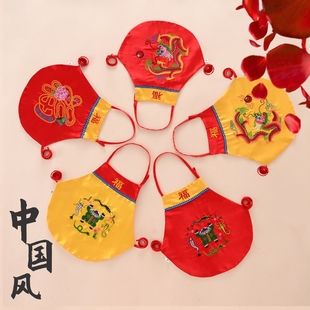 宝宝红色肚兜婴儿护肚子夏季薄款纯棉肚兜新生儿衣服刺绣五毒肚兜