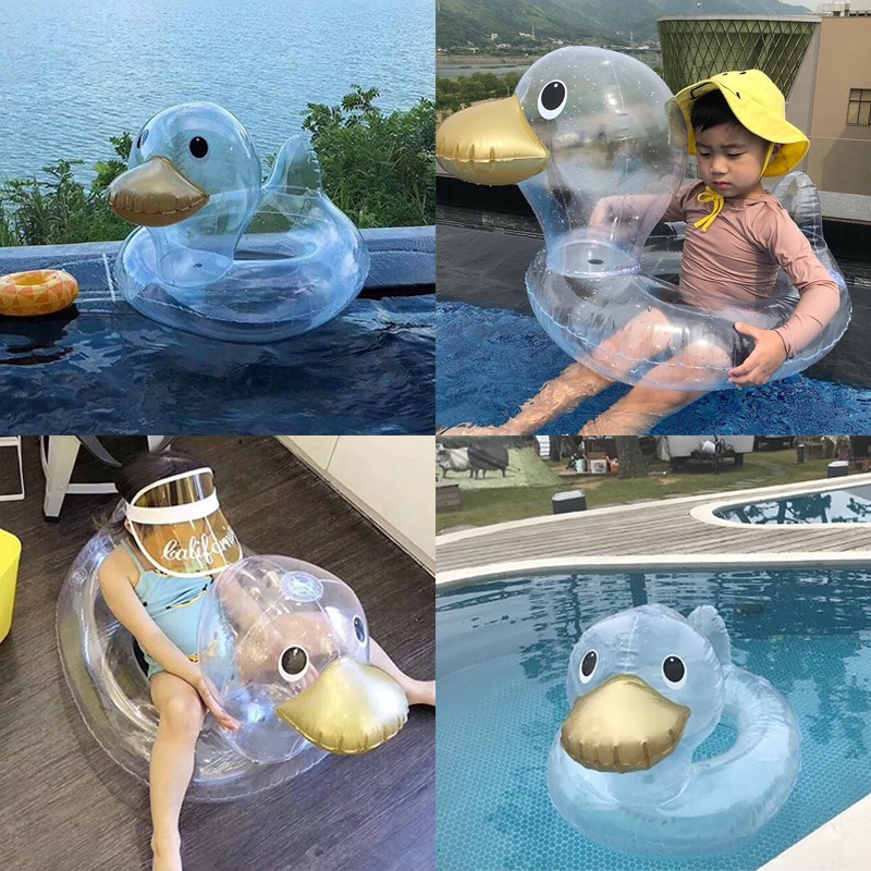 儿童游泳圈宝宝加厚坐圈卡通鸭子