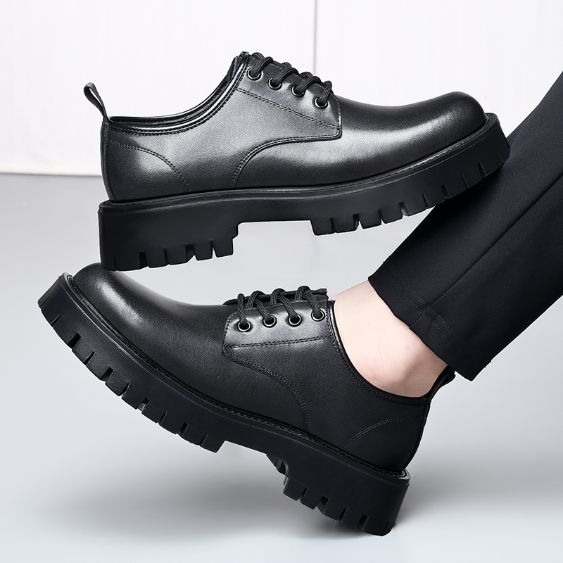 增高黑色马丁鞋意丽尼厚底英伦