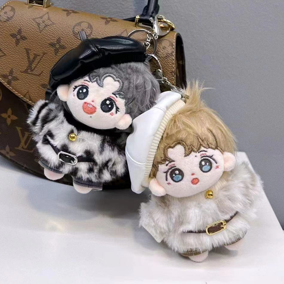 10cm肖战王一博棉花娃娃新款明星宝宝毛绒公仔娃衣财富豹节日