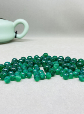 BOYI【柏亦珠宝】天然绿玛瑙6-8mm圆珠散珠子手工编织材料DIY配件