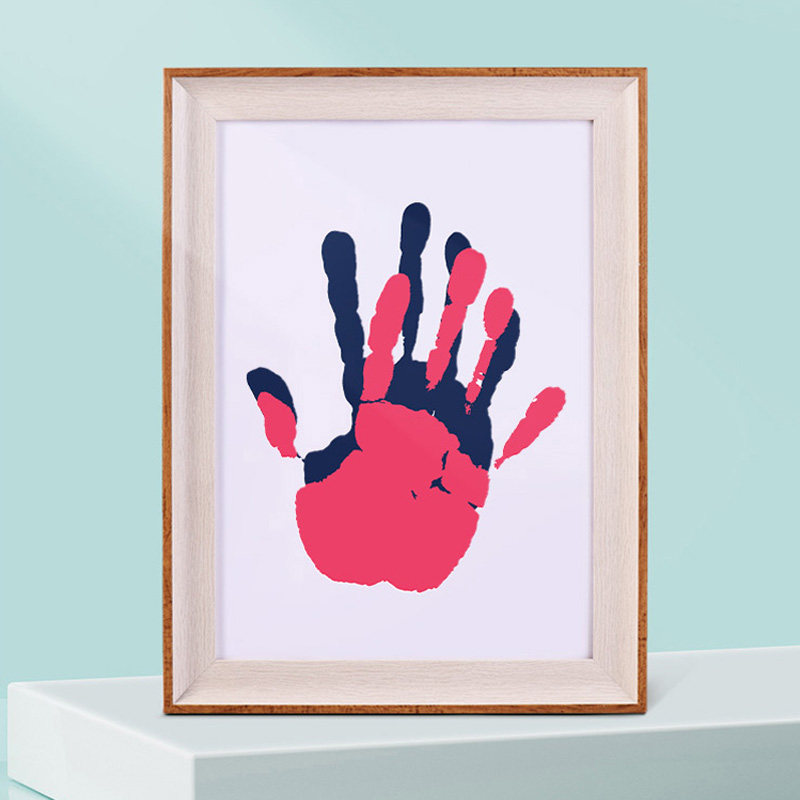 情侣diy手印相框彩色涂鸦手掌印脚印送男女朋友520七夕情人节礼物