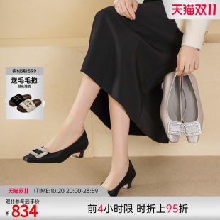 高级不累脚气质 通勤低跟一脚蹬绝美小单鞋 westory2025新款 法式