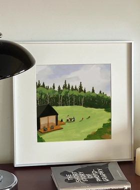 绿野】高级感小清新现代客厅装饰画餐厅玄关卧室书房斗柜艺术挂画