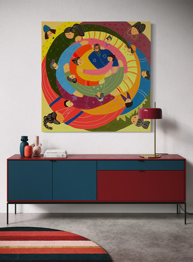 多巴胺魔法圈客厅装饰画马蒂斯小众艺术餐厅壁画高级感电表箱挂画