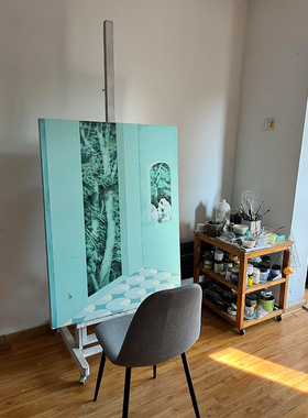 《幽境觅影》客厅装饰画中古风骏马书房酒店壁画小众艺术民宿挂画