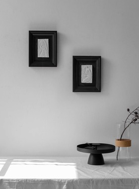 美式复古客厅餐厅装饰画简约风格卧室床头摆画小众艺术背景墙挂画