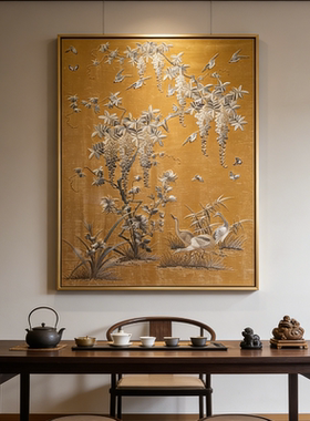 新中式花鸟客厅装饰画简约中古