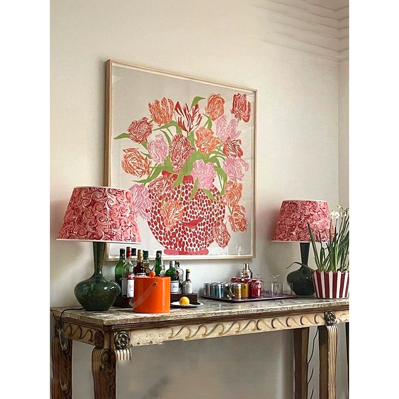 法式中古风客厅装饰画覆古高级感花卉餐边柜民宿餐厅壁炉艺术挂画