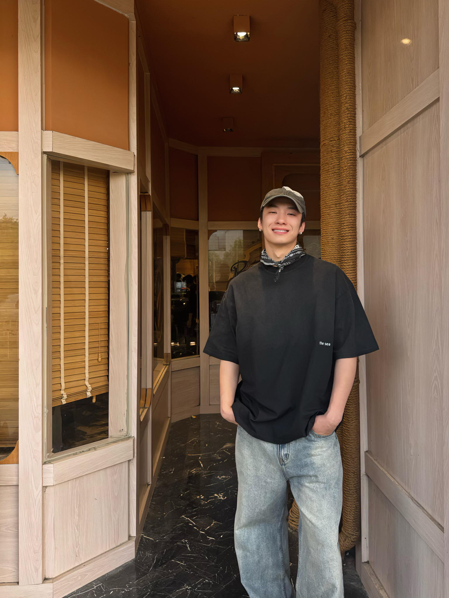 Free Verse2025水洗做旧美式渐变复古短袖宽松休闲百搭基础T恤