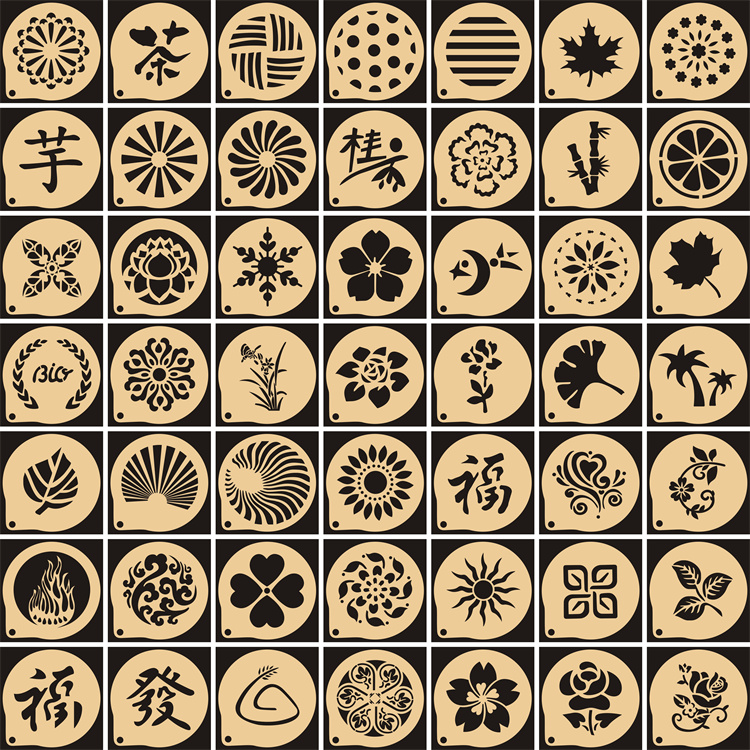 5寸银杏叶發福字提拉米苏印花撒粉模具慕斯软欧包蛋糕烘焙喷花模