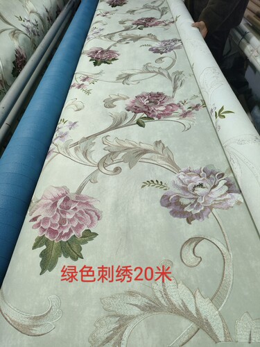 刺绣墙布下架无缝墙布非自粘客厅无缝卧室