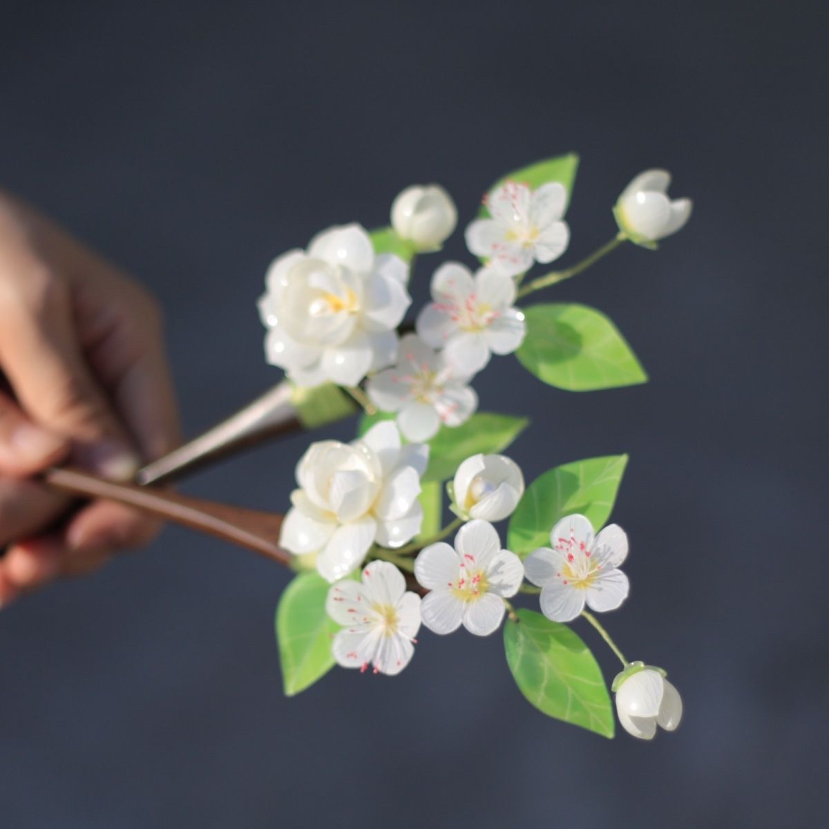 热缩发簪热缩茉莉梨花簪子樱花发簪盘发檀木簪中国风 279 饰品/流行首饰/时尚饰品新 发饰 原图主图