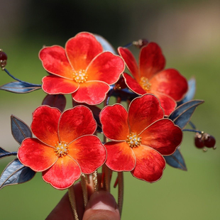 绒花发饰头饰手工蝴蝶发簪古风非遗汉服琉璃发夹配饰饰品2