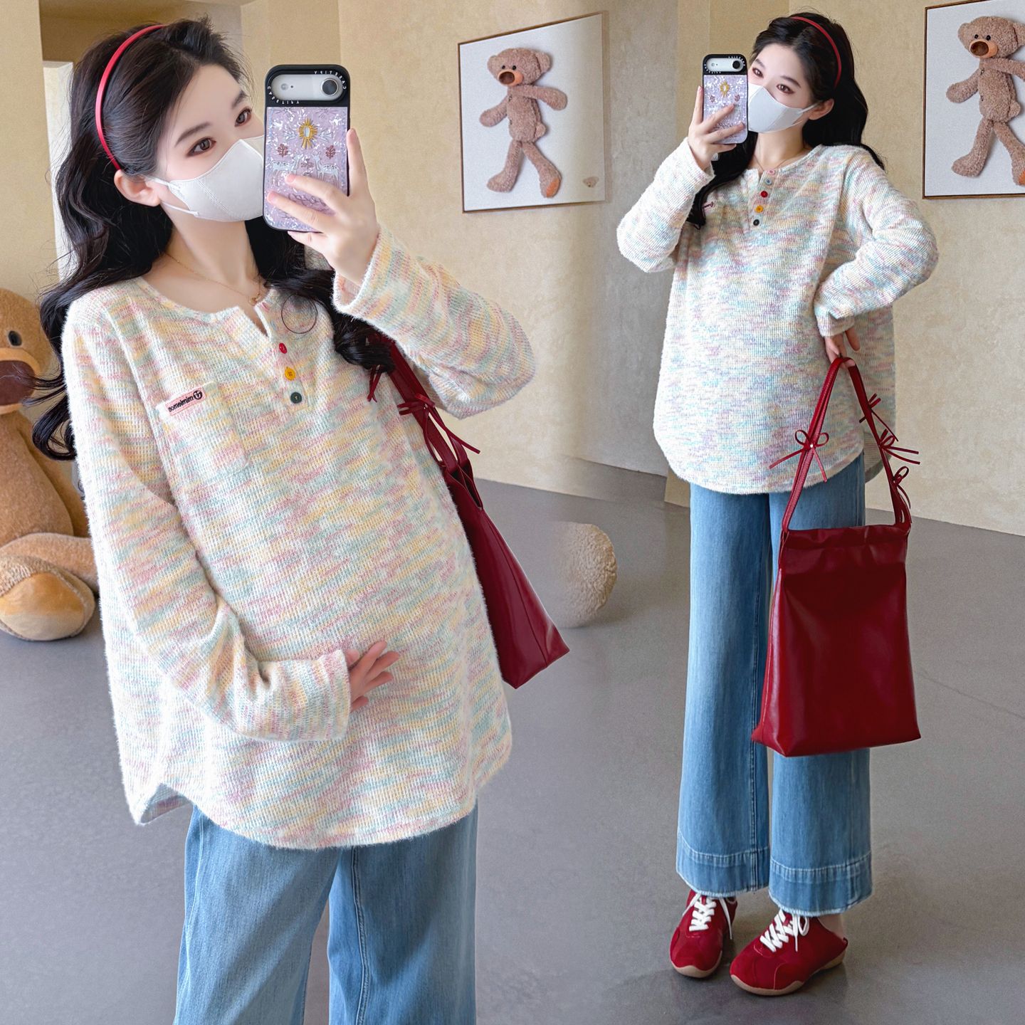 春秋新款孕妇装休闲上衣大码卫衣