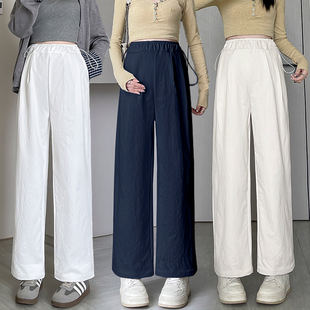 2026春季新款孕妇装阔腿裤孕期窄版遮肉直筒裤休闲小个子九分裤女