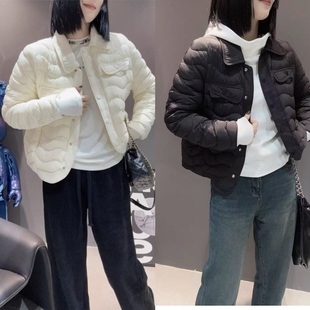 T69132小香风羽绒服短款女2025冬新款时尚韩版小个子显瘦白鸭绒