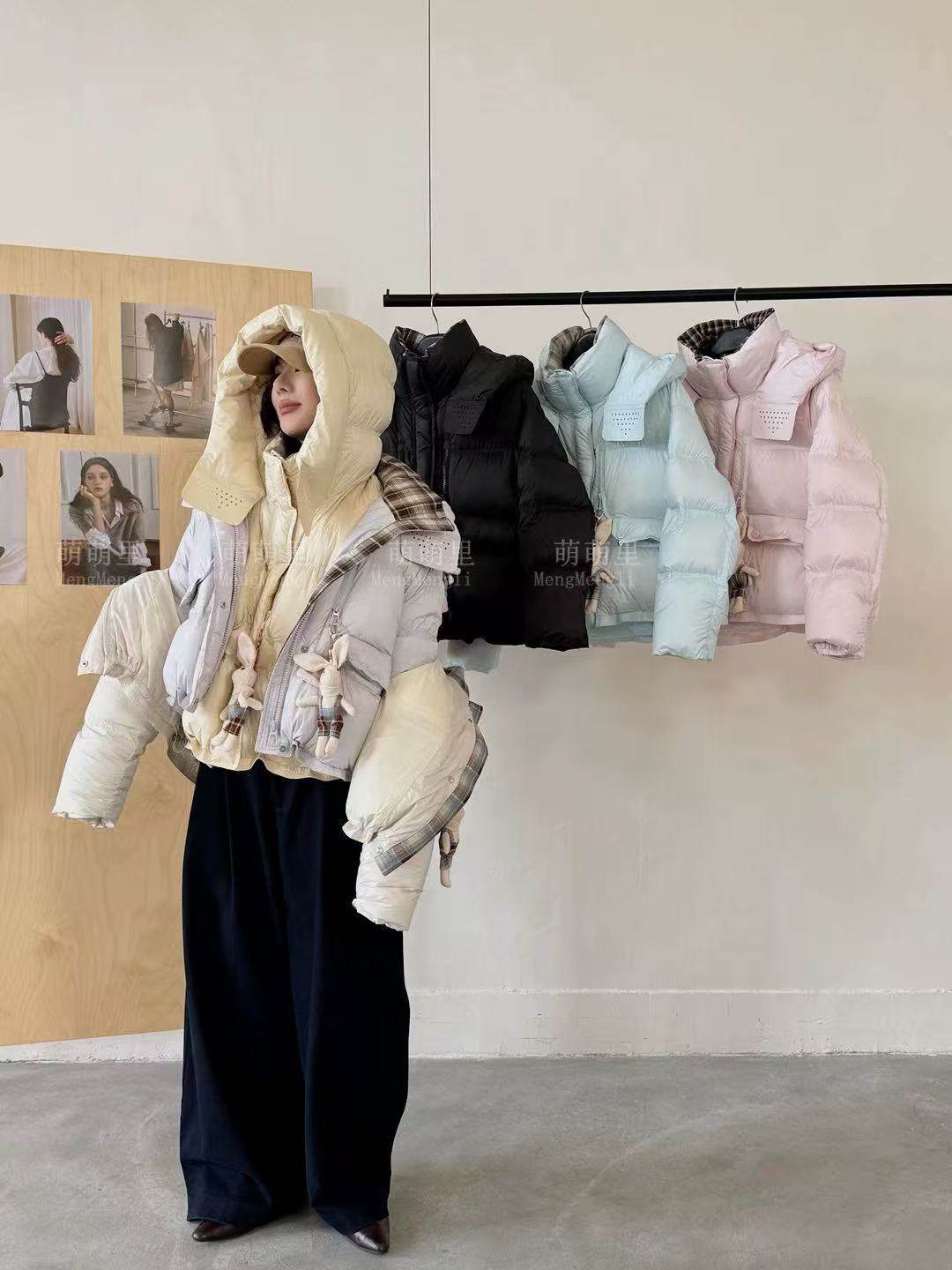 M1802-2025新款格子领羽绒服女短款小个子加厚保暖白鸭绒外套时尚,女装/女士精品,羽绒服,淘宝优惠券,粉丝福利购,淘宝优惠卷