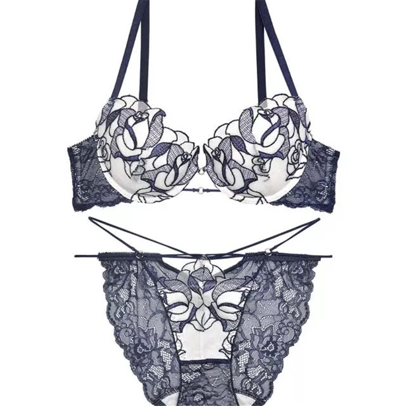 日本reinest郁金香刺绣蕾丝性感内衣美腰线女士聚拢文胸薄款