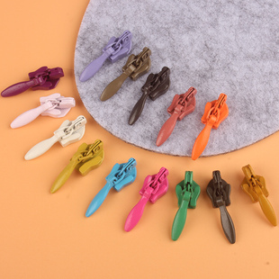 3号隐形拉头自锁彩色短裙连衣裙抱枕裤子拉链头小拉锁头拉链配件