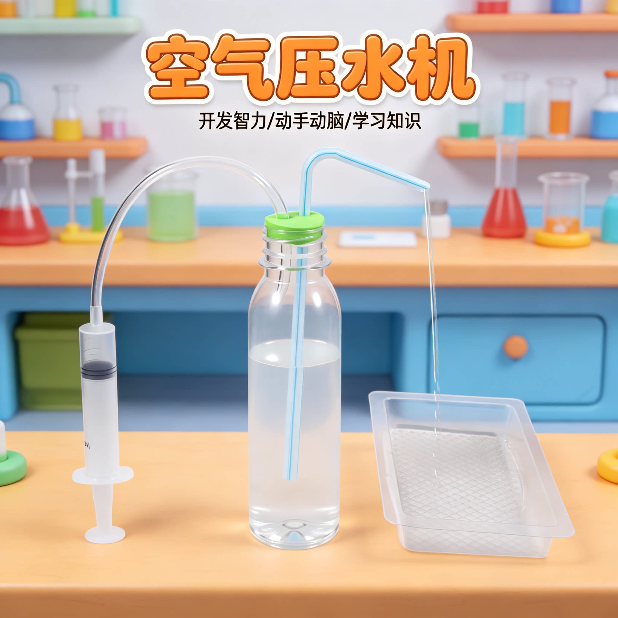 追鹿物理类科技小制作空气压水机