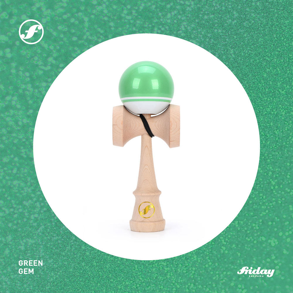 FRIDAY 新品 宝石系列 绿 幻彩漆 枫木 带轴承 剑玉 剑球KENDAMA