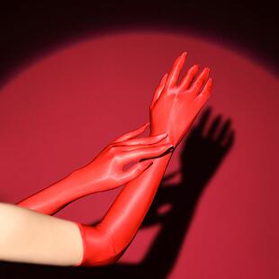 凝脂5d超薄纯丝袜五指手套香氛丝滑性感高弹油光手套透气高密