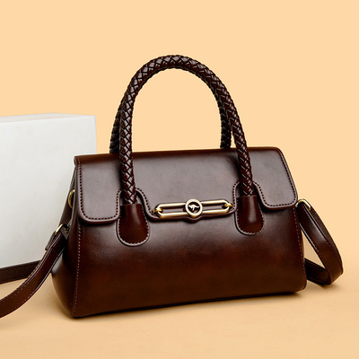 真皮质感女士斜挎手提包