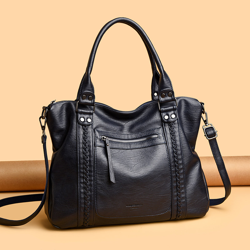 2025秋冬新款法式复古机车包托特包废土风软皮单肩斜挎包大容量包