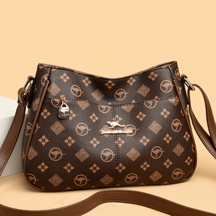 真皮质感女包大容量单肩包2025新款软皮时尚女士斜挎包中年妈妈包