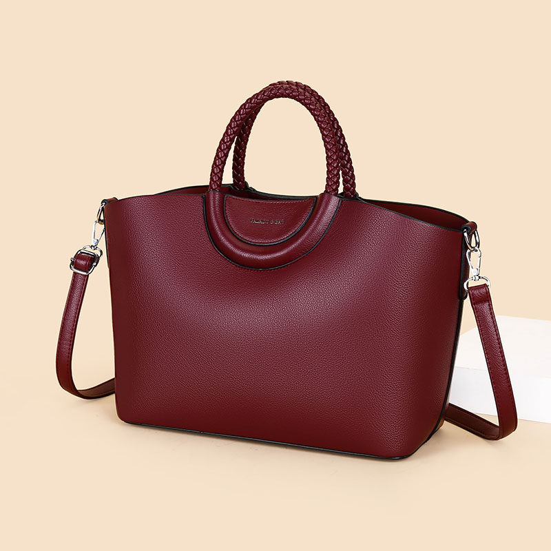 高级感真皮手提包女百搭2026新款时尚简约大容量休闲单肩斜挎女包