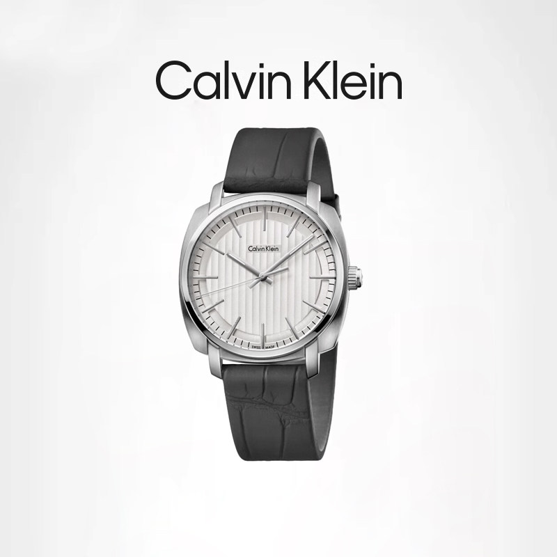 【清仓款】CalvinKlein时尚简约ck石英表皮带ck男士手