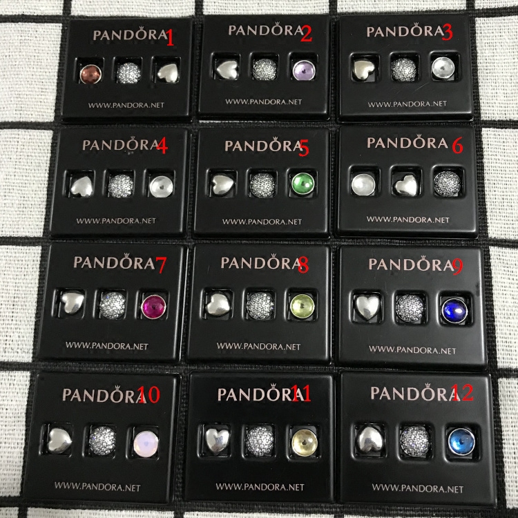 pandora潘多拉925银串珠漂浮盒792091生辰石合辑特价