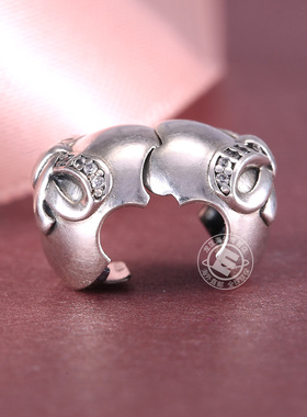 pandora潘多拉925银手链固定扣蝴蝶结造型diy搭配串饰791777CZ