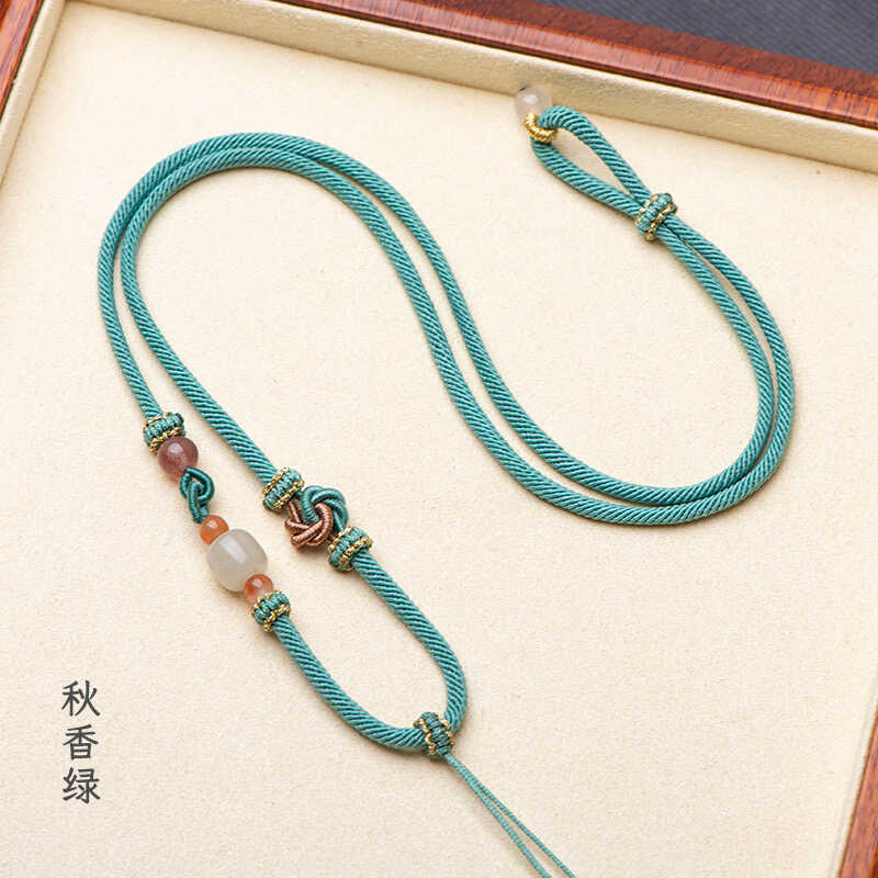 手工吊坠挂绳女款高档编绳可穿黄金金店专用黄金玉佩专用高级项链