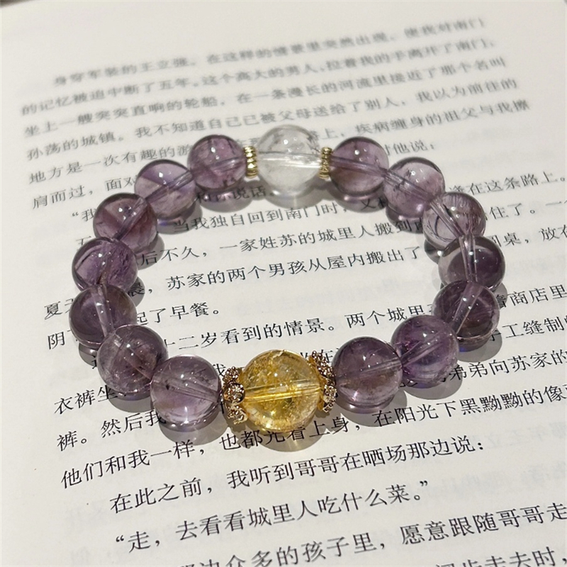 天然紫水晶紫阿赛手链女款轻奢小众精致高级感手串2025九紫离火运