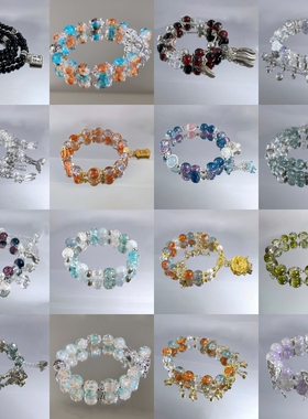 原创淄博琉璃小众设计手链女百搭多色串珠手环学生饰品绝美手串