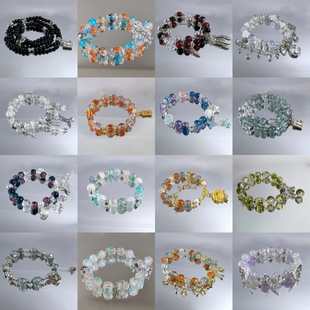 原创淄博琉璃小众设计手链女百搭多色串珠手环学生饰品绝美手串