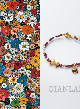 天然石榴石原石手链女款单圈手串送闺蜜女友礼物上岸逢考必过小众