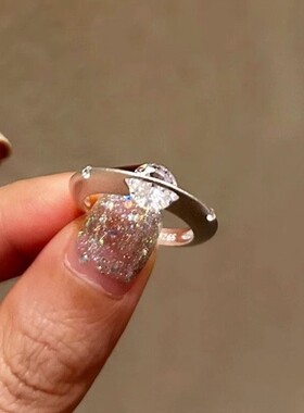 日系cherrykokos925银宇宙恒星尾戒闪耀银戒指高级感小众设计感