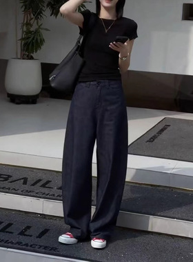 日系cherrykoko25385夏季新款圆领短袖净版t恤该有垂感直筒长裤