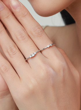 法国chrry koop多款组合925银戒指女简约ins个性冷淡风指环银套装