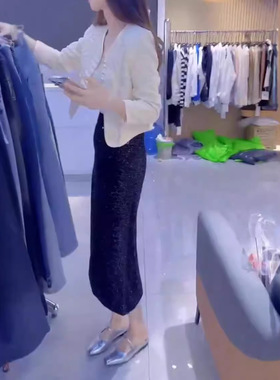 日系cherrykoko24725新款时尚重工提花长袖短外套高腰半身裙女装