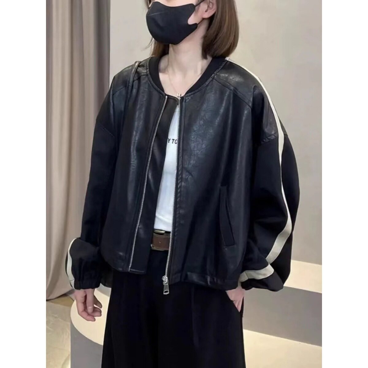 法国cherry kitty欧货拼接撞色棒球服外套女春季新款百搭休闲