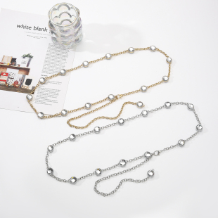 百搭装 腰链女大码 饰连衣裙腰带简约胖mm加长链条收腰配饰 时尚 韩版