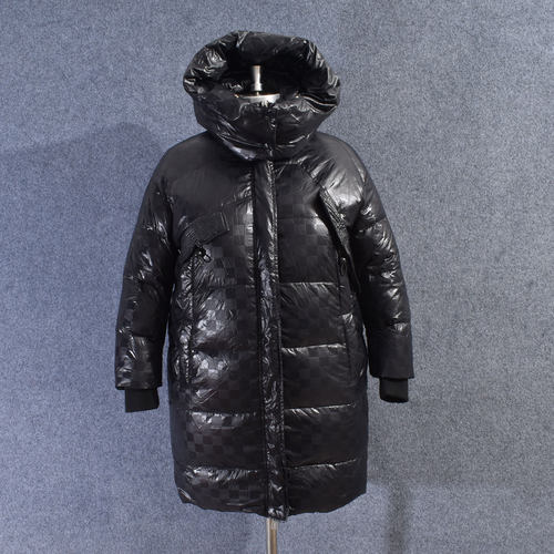 冬季连帽中长款大码保暖羽绒服