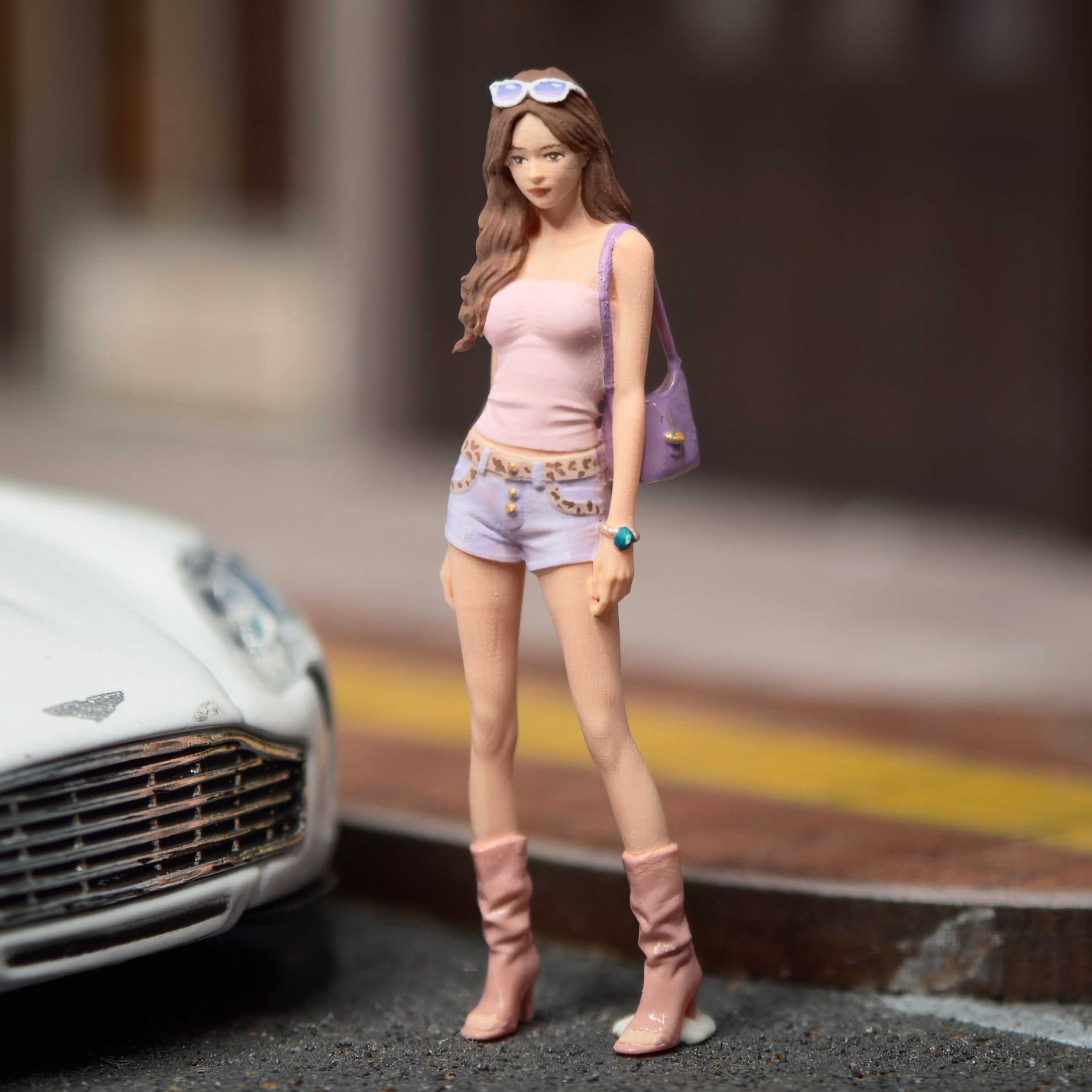 1:64比例时尚温柔少女美女辣DIY手办/兵人/雕