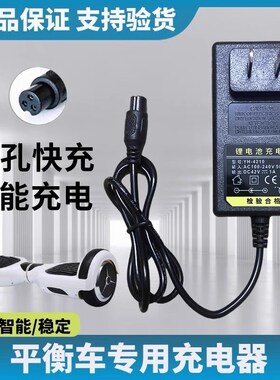 42V1A两轮平衡车充电器锂电池42V36V通用阿尔郎龙吟航空三孔插头
