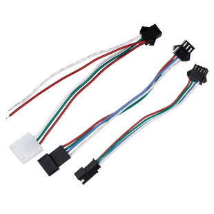 全彩灯条免焊接快速对插3pin公母SM转接线可三转四或四转三连接线